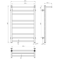 AL500800EBS ALLROUND Рушникосушарка електрична П9 500х800 з чорної сталі, колір чорний матовий (1 со Devit