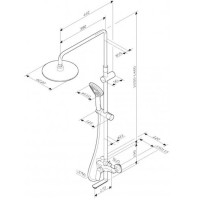 F0785C900 Sunny,душ.система,набір:зм-ч д/ванни/душу,верх душ d220 мм, ручний душ 110 мм, 1 функц ( ( AM.PM фото 4