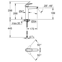 239712433 Eurosmart Одноважільний змішувач для раковини XL-Size, чорний матовий (1 сорт) Grohe фото 3