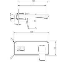 8101X120 UP Змішувач прихованого монтажу д/раковини (1 сорт) Devit фото 1