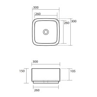 5543 01  HAKO Раковина 30*30, білий (1 сорт) Kerasan фото 2