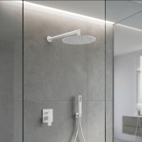 DS013620.4Q  LESS MINIMAL Душова лійка 300мм  з кронштейном, білий матовий (1 сорт) CISAL