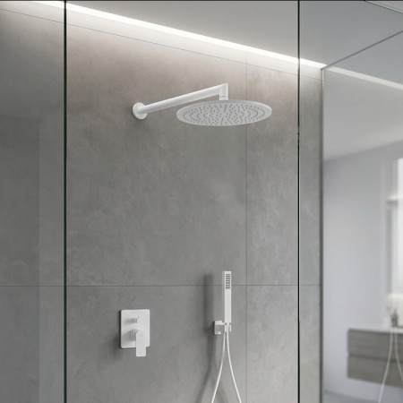 DS013620.4Q  LESS MINIMAL Душова лійка 300мм  з кронштейном, білий матовий (1 сорт) CISAL