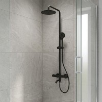 50502203B DEVIT PL FRIDA Душова система з виливом і термостатом д/душа, чорний матовий (1 сорт) DEVIT PL фото 2
