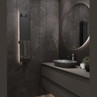 Радіатор електричний Whole Wall_2.0, з тримачем для рушників та халатів, Led-підсвітка, колір чорний Deweit фото 3