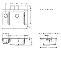 43315170 (S510-F635) Мийка кухонна, Graphiteblack (1 сорт) HANSGROHE фото 1