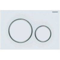 115.882.JT.1 Sigma20 round Клавіша змиву, подвійний змив, легкоочисна поверхня, білий мат/хром гляне Geberit