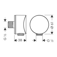 26453340 HG FixFit Шлангове підключення, Brushed Black Chrome (1 сорт) HANSGROHE фото 1