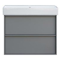 083070G QUADRA Тумба 70 Сіра матова з умивальником та сифоном (1 сорт) Devit фото 1