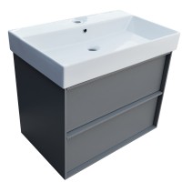 083070G QUADRA Тумба 70 Сіра матова з умивальником та сифоном (1 сорт) Devit фото 2