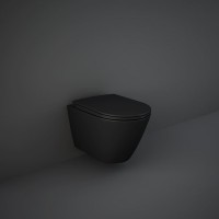 RSTSC3901504 FEELING Кришка д/унітазу Duroplast, SLIM, Soft Close, Quick Release, чорний матовий (1  RAK Ceramics фото 1