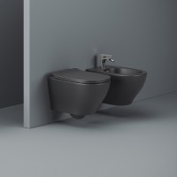 TEV006 17;00+TEA011 17 TEN 4.0 Підвісний безобідковий унітаз, чорний матовий з кришкою для унітазу s ArtCeram фото 2