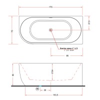 V057BL00DX CORA  Ванна пристінна із вбудованною панеллю 170 x 75 x 52h, права,  білий глянець (1 сор TREESSE фото 3