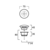 PLCE донний клапан, білий (1 сорт) SIMAS фото 1