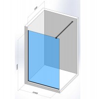DSN120200B Style New Душове огородження Walk-In 1200x2000, чорний мат (1 сорт) Devit фото 1