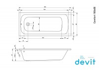 18080123 COMFORT Ванна 180х80 см, з ніжками 207093 (1 сорт) Devit фото 1