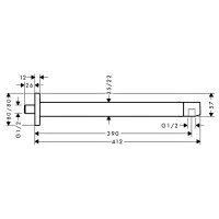 24337000 HG Тримач верхнього душу 390, хром (1 сорт) HANSGROHE фото 1