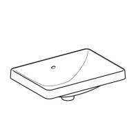 500.737.01.2 VariForm Умивальник прямокутний, 55х40см, що вбуд.в стільницю, без отв. під змішувач, з Geberit фото 2