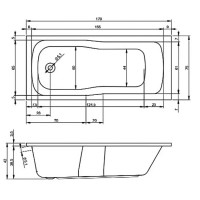 17075234 Comfort Plus Ванна 170x75 см біла + ніжки 207093 (1 сорт) Devit фото 3