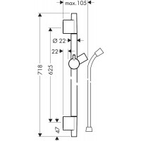 28632670 Unica'S Puro Душова стійка зі шлангом (1 сорт) HANSGROHE фото 1
