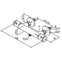 574000064  SPACE Zero Змішувач д/душа терм. хром, (1 сорт) Damixa фото 1