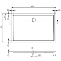 uDQ1490FFL2V-01  душовий піддон Stone White CeramicPlus, біла (1 сорт) VILLEROY  BOCH фото 2