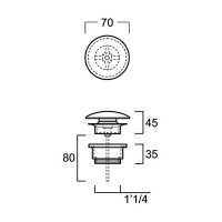 PLCE донний клапан, cemento matt (1 сорт) SIMAS фото 1