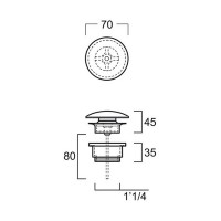 PLCE донний клапан, чорний матовий (1 сорт) SIMAS фото 1