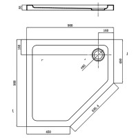 FTR0123 DEVIT PL COMFORT Піддон душовий, п'ятикутн., 90х90, з сифоном (1 сорт) DEVIT PL фото 1