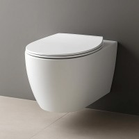 3020155W ACQUA NEW Унітаз підвісний безобідковий, тонка кришка soft-close, quickfix, білий матовий ( Devit фото 3