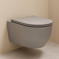 3030140G ART 3.0 Підвісний безобідковий унітаз з кришкою soft-close, Vortex Flush, сірий мат (1 сорт Devit фото 4
