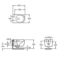 3030140G ART 3.0 Підвісний безобідковий унітаз з кришкою soft-close, Vortex Flush, сірий мат (1 сорт Devit фото 1
