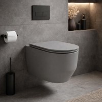 3030140G ART 3.0 Підвісний безобідковий унітаз з кришкою soft-close, Vortex Flush, сірий мат (1 сорт Devit фото 5