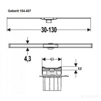 154.451.KS.1 CleanLine20 Кришка душового канала, L30-130см (1 сорт) Geberit
