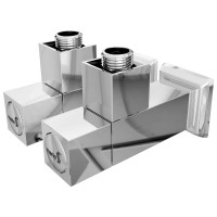 4.0.0201.56.P К-кт кутових кранів, квадратний корпус, колір хром (1 сорт) Mario фото 2