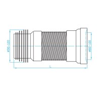 DV24500 Гофра армована для унітазу 275-550 (1 сорт) Devit