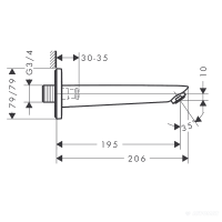71410000 Logis Вилив д/ванни (1 сорт) HANSGROHE