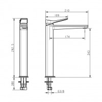 81X11120B UP Високий змішувач д/раковини, чорний матовий (1 сорт) Devit фото 1