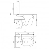3010162 Universal Компакт безобідковий + кришка soft-close, quick-fix (3уп) (1 сорт) Devit