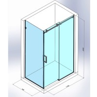 SE2340 ART 3.0 Кабіна душова, прямокутна, розсувна, 1200*800 мм, без піддона, скло прозоре, хром (1  Devit фото 3