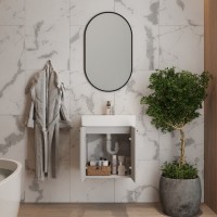 484050G Flow Тумба 50 з умивальником та ручками, сірий матовий (1 сорт) Devit фото 8