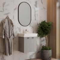 484050G Flow Тумба 50 з умивальником та ручками, сірий матовий (1 сорт) Devit фото 7