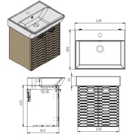 484050G Flow Тумба 50 з умивальником та ручками, сірий матовий (1 сорт) Devit фото 6