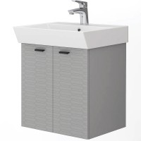 484050G Flow Тумба 50 з умивальником та ручками, сірий матовий (1 сорт) Devit фото 1