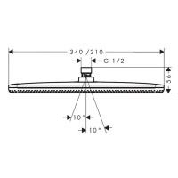 24530140 HG Raindance Alive Q Верхній душ 210/340 1jet, brushed bronze (1 сорт) HANSGROHE фото 1