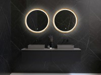 Perfection Slim Дзеркало з підсвіткою LED дуб натуральний 850мм (аурна,фронтальна,сенсорна (1 сорт) Luxury Wood фото 5