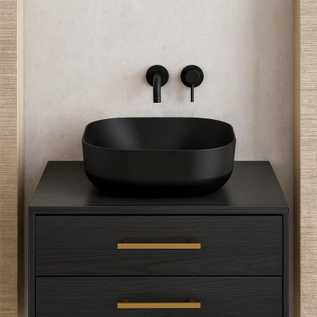 MBLVP1  POOL 1  раковина на стільницю без перелива 42х42, в кольорі графіт (1 сорт) SDR