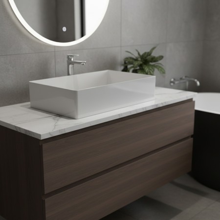 LVQ11 QUBE 11 раковина на стільницю без переливу 50х33, біла глянцева (1 сорт) SDR