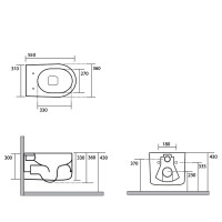 5315 31Nolita Унітаз,  безобідковий підвісний з системою noise clean , чорний матовий (1 сорт) Kerasan фото 2
