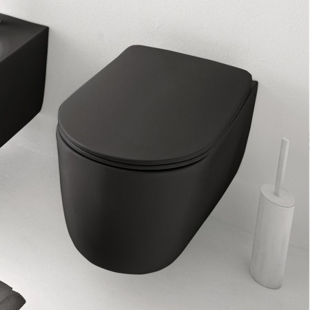 5315 31Nolita Унітаз,  безобідковий підвісний з системою noise clean , чорний матовий (1 сорт) Kerasan